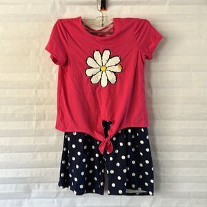 Extremely Me Girls 2-Piece Pajamas Size 8 Pink Black White Polka Dot Sleepwear